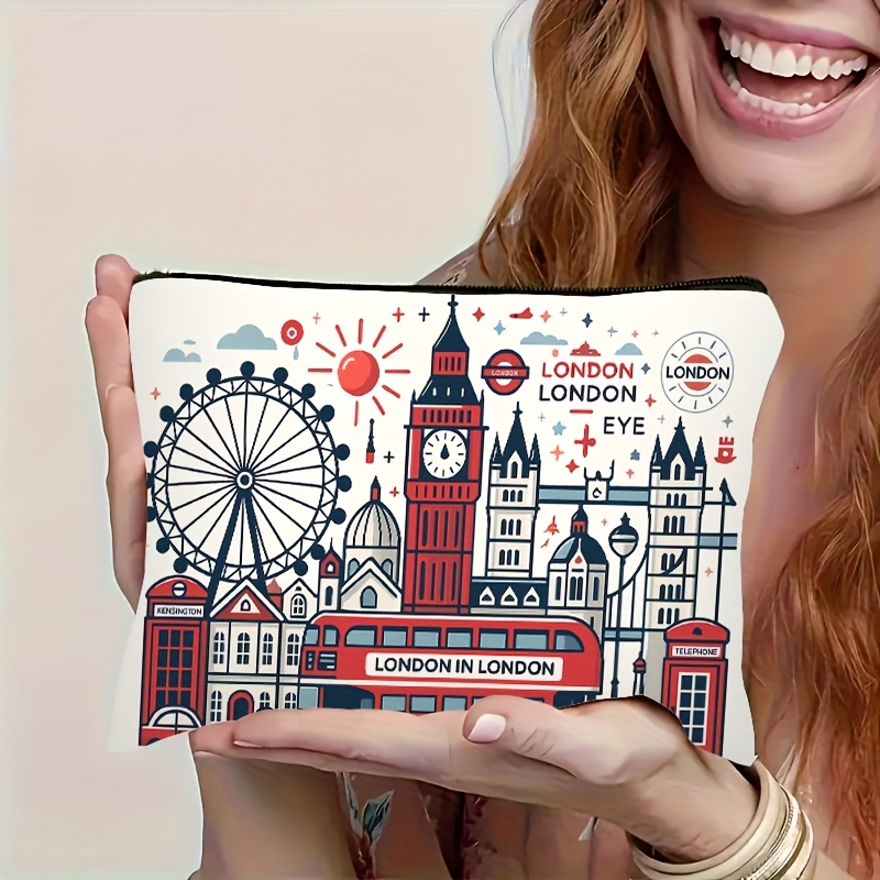 Travel Accessories London - 런던 빌딩 패턴, 다기능 여행용 메이크업