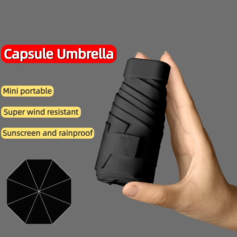 Travel Umbrella Compact - 초소형 미니 우산 블랙 코팅 휴대용