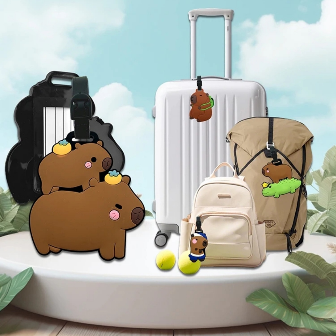 Travel Accessories International - 여행용품, 수하물 태그, 만화 카피바라, PVC