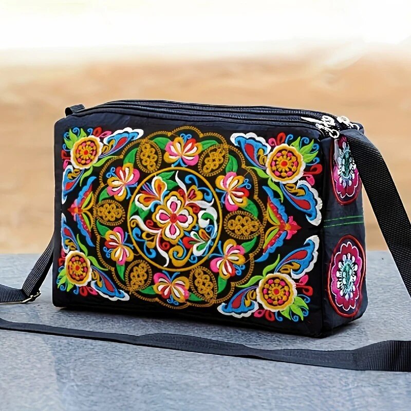 Travel Accessories Luxury - 여성용 수 놓은 꽃 나일론 크로스