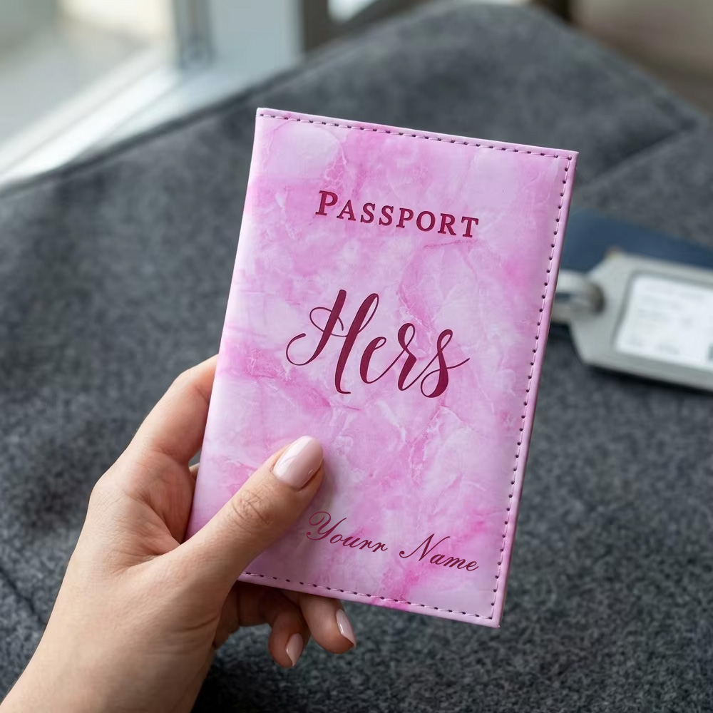 Travel Accessories Gifts For Her - 맞춤형 대리석 여권 커버 커플용 여행