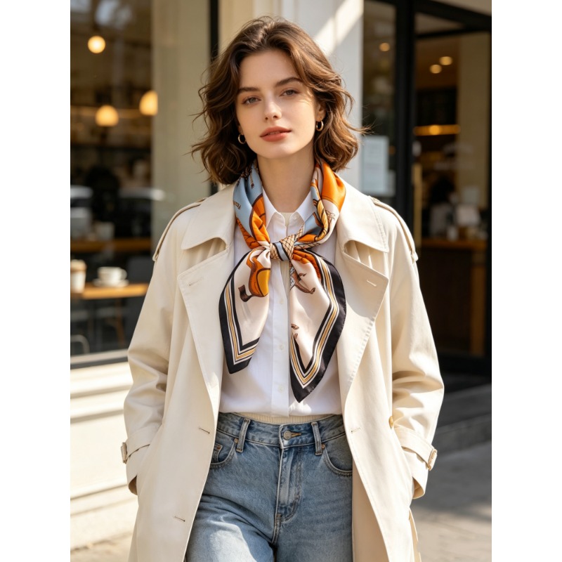 Travel Accessories Luxury - 럭셔리 100% 멀버리 실크 스퀘어 스카프