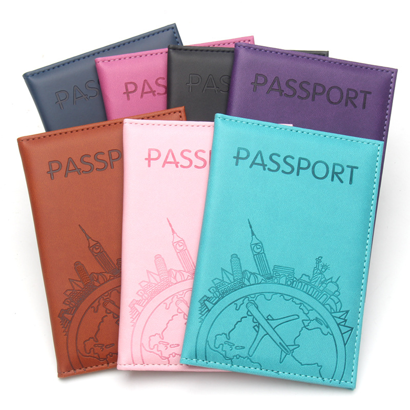 Qantas Travel Accessories - 글로벌 플라이트 프린트 여권 케이스 가죽