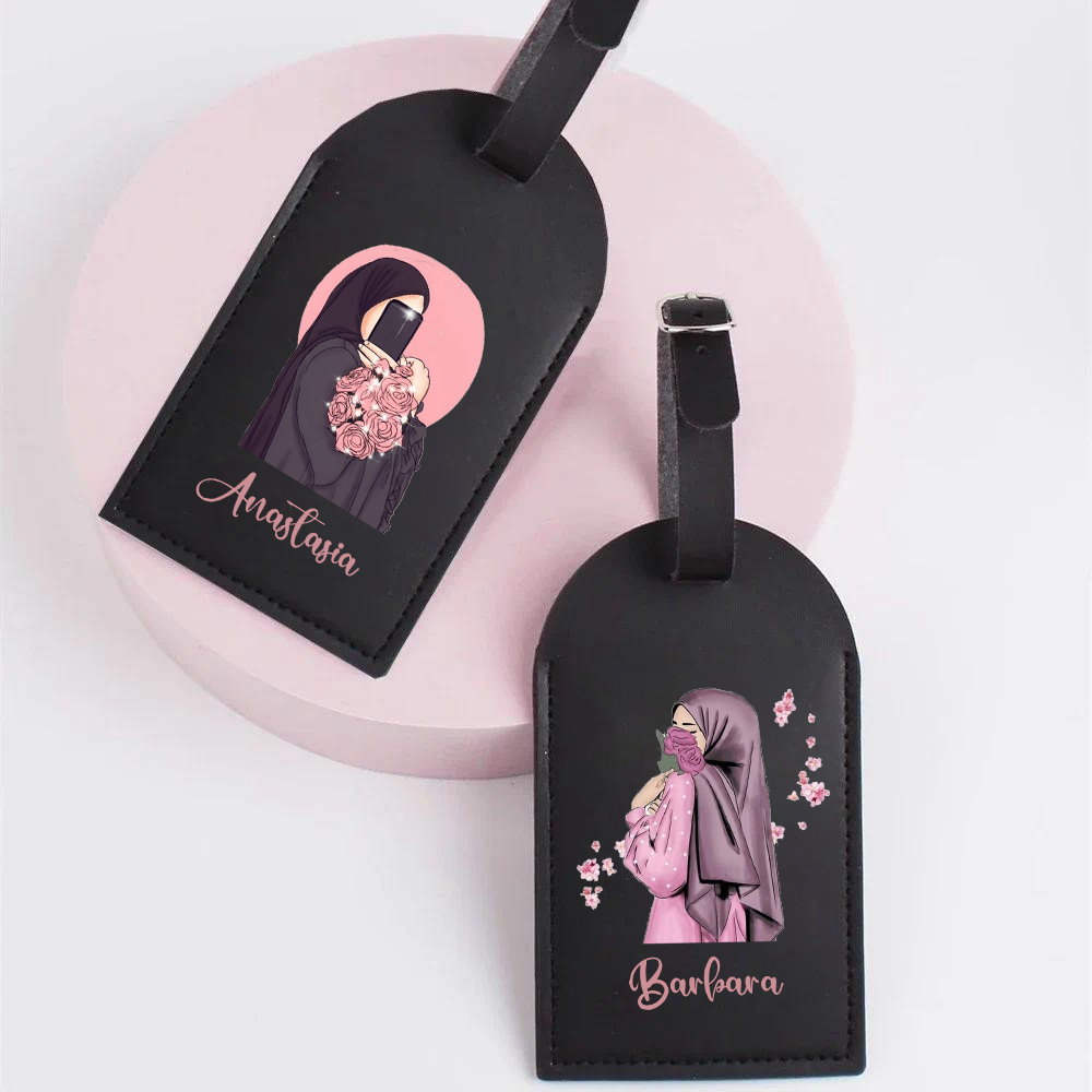 Travel Accessories Gifts For Her - 이름 있는 맞춤형 히자비 여아용 가죽