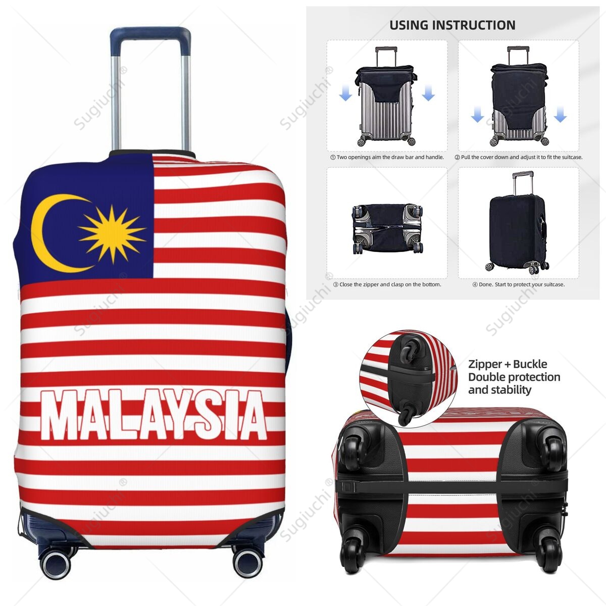 Travel Accessories Malaysia - 말레이시아 국기 수하물 커버 가방 탄성