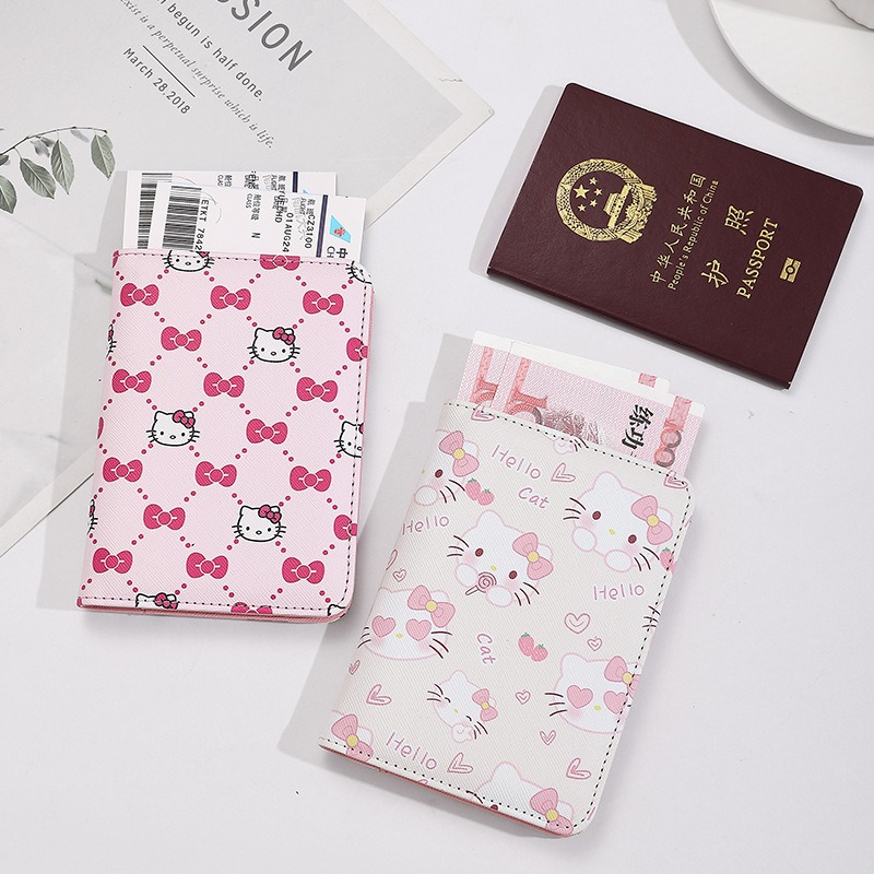 Qantas Travel Accessories - 헬로 키티 여성 여권 커버 PU
