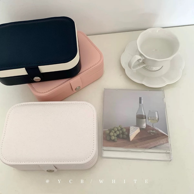1pcs 보석 상자 가죽 솔리드 컬러 컴팩트 여행 귀걸 - Accessories Travel Jewelry Box 리뷰 및 가격