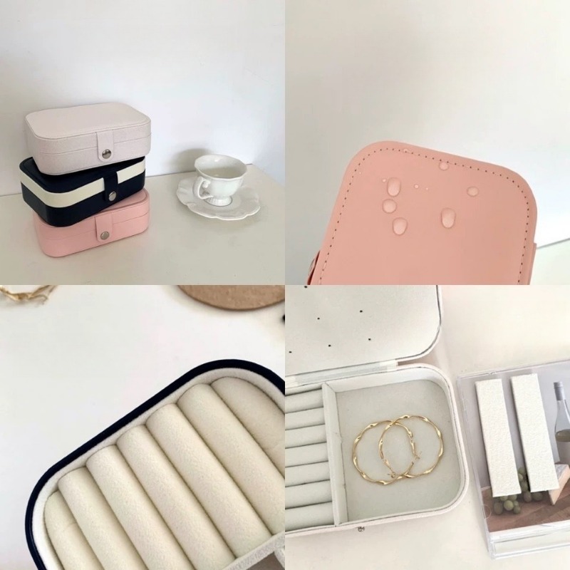 1pcs 보석 상자 가죽 솔리드 컬러 컴팩트 여행 귀걸 - Accessories Travel Jewelry Box 리뷰 및 가격