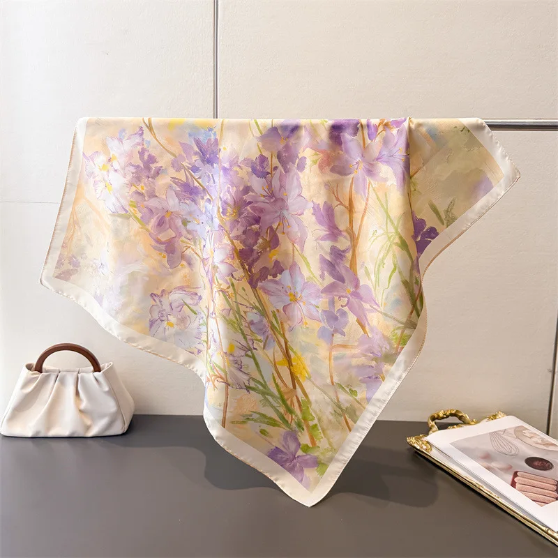 여성용 모조 스퀘어 스카프, 프린트 스카프, 반다나,  - Travel Accessories Luxury 리뷰 및 가격