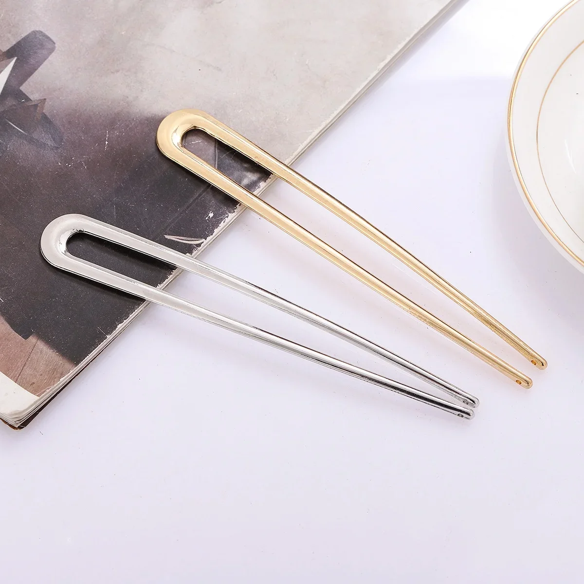 프랑스 헤어 포크 U자형 헤어핀 우아한 두꺼운 머리핀  - Travel Accessories To Gift 리뷰 및 가격