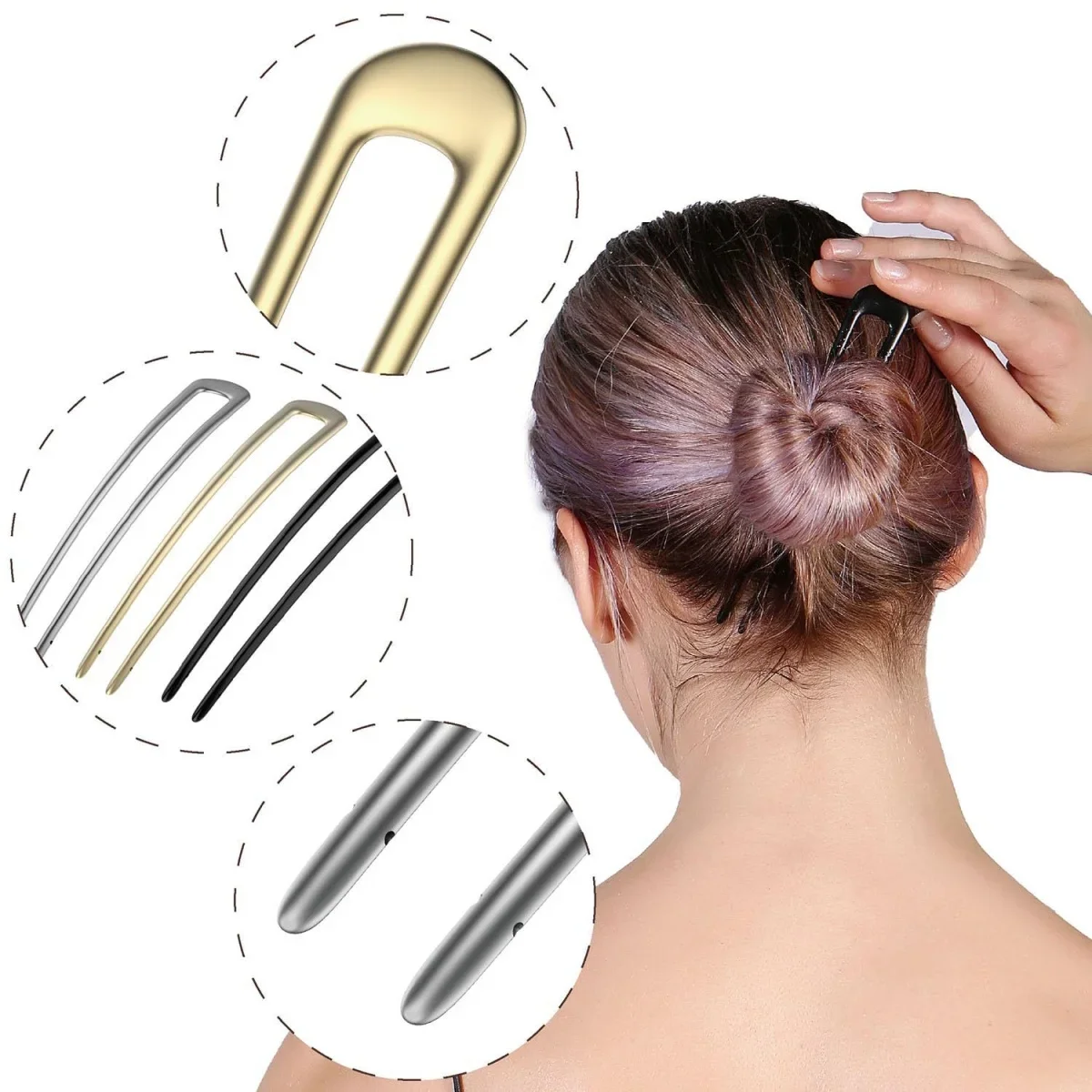 프랑스 헤어 포크 U자형 헤어핀 우아한 두꺼운 머리핀  - Travel Accessories To Gift 리뷰 및 가격