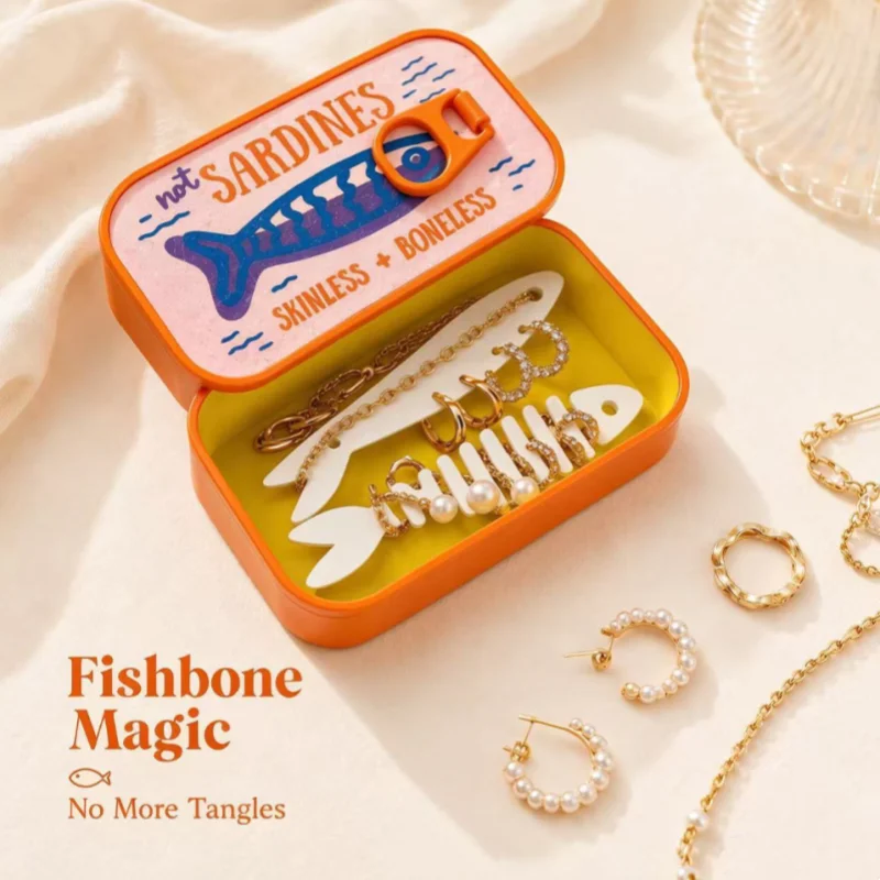 정어리 프린트 미니 틴 보관함 휴대용 쥬얼리 이어폰 약 - Accessories Travel Jewelry Box 리뷰 및 가격