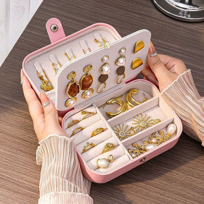 산화방지 휴대용 미니 보석함 귀걸이 목걸이 반지 팔찌  - Accessories Travel Jewelry Box 리뷰 및 가격