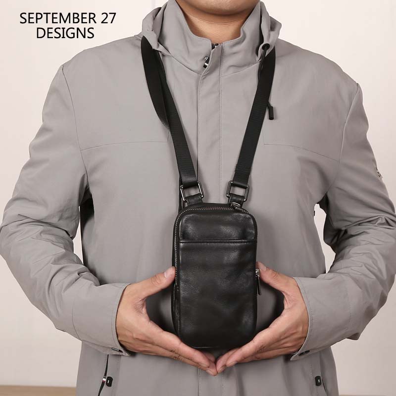 남성용 미니 사첼 핸드메이드 소가죽 핸드폰 팩, 메신저 - Travel Accessories Luxury 리뷰 및 가격
