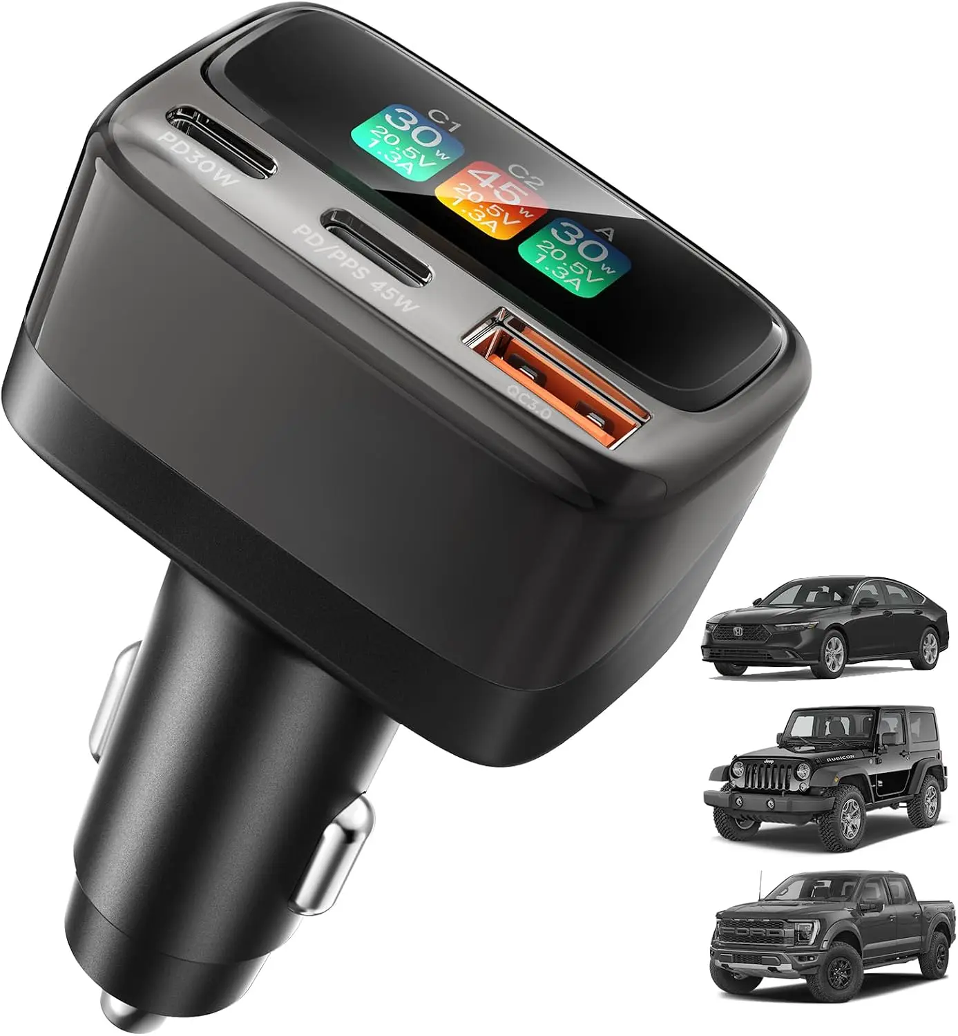 105W USB C 차량용 충전기(디지털 컬러 디스플레 - Travel Accessories To Gift 리뷰 및 가격