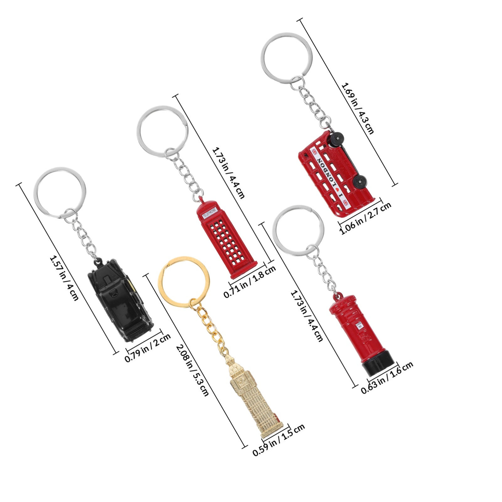 5개 세트 런던 기념품 영국 열쇠고리 세트 레드 버스  - Travel Accessories London 리뷰 및 가격