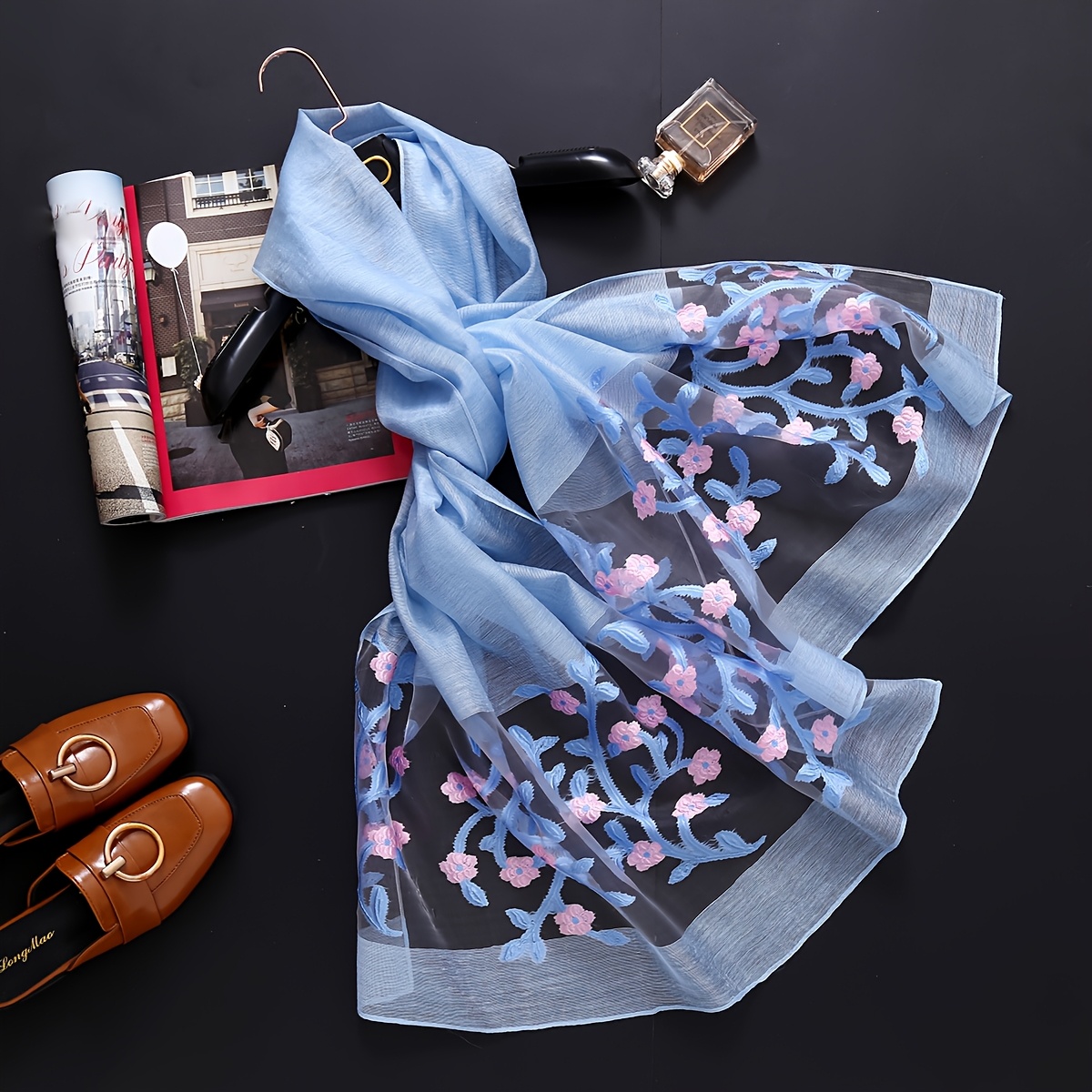 우아한 롱 숄 스카프 - 핑크/베이지/피치 색상에 검은 - Travel Accessories Luxury 리뷰 및 가격