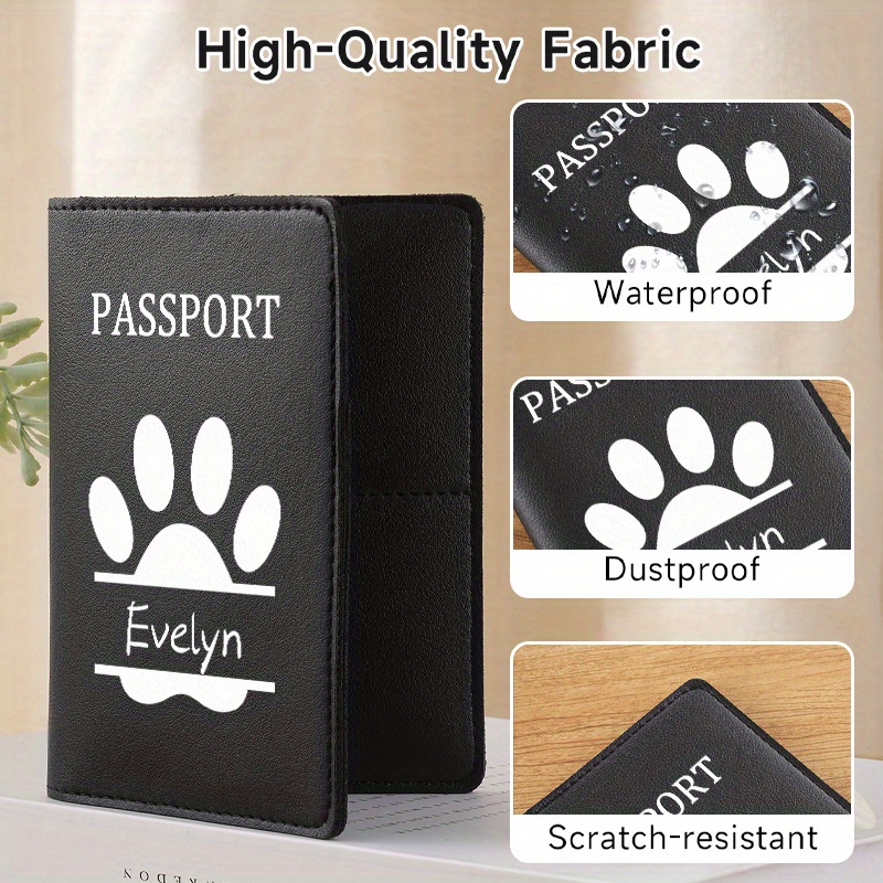 맞춤형 이름 강아지 발 패턴 클래식 스타일 여권 홀더, - Travel Accessories Dog 리뷰 및 가격