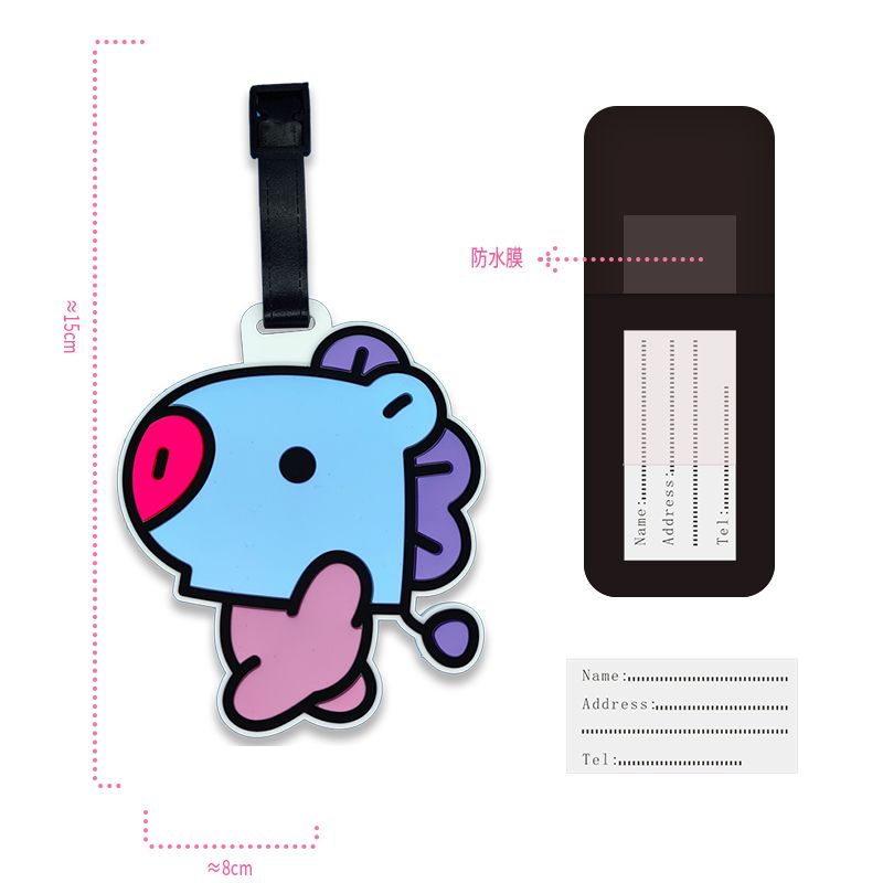 BT21 만화 귀여운 키체인 카와이 유니섹스 수하물 태 - Travel Accessories To Gift 리뷰 및 가격