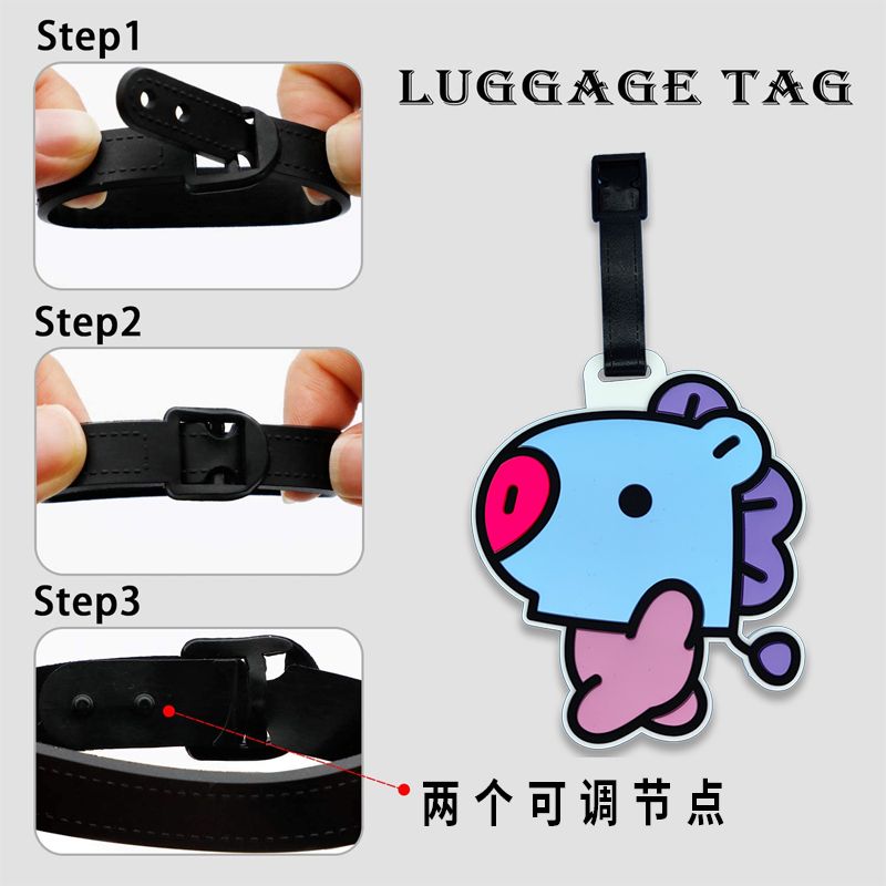 BT21 만화 귀여운 키체인 카와이 유니섹스 수하물 태 - Travel Accessories To Gift 리뷰 및 가격