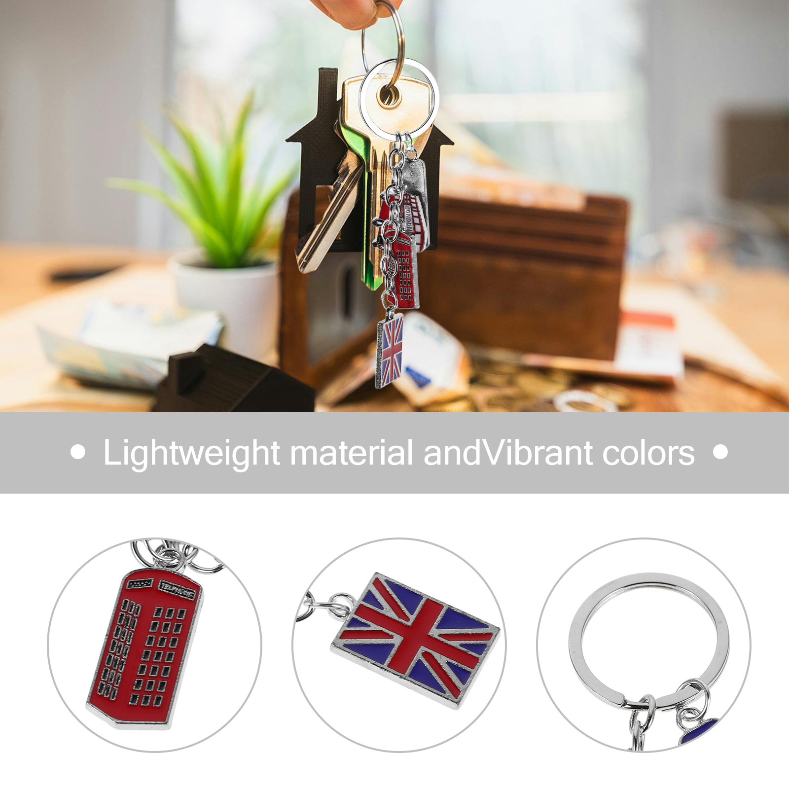 5Pcs 영국 키체인 런던 기념품 영국 국기 금속 열쇠 - Travel Accessories London 리뷰 및 가격
