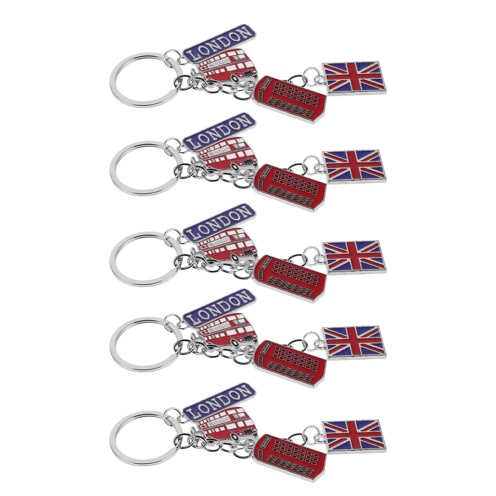 5Pcs 영국 키체인 런던 기념품 영국 국기 금속 열쇠 - Travel Accessories London 리뷰 및 가격
