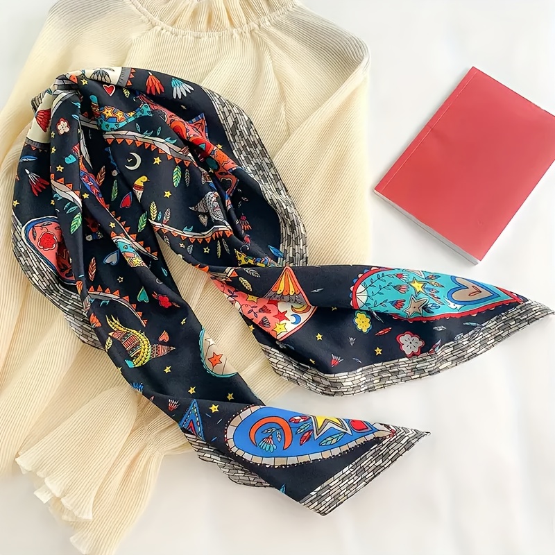우아한 여성용 폴리에스터 패션 스카프, 장식용 프린트  - Travel Accessories To Gift 리뷰 및 가격