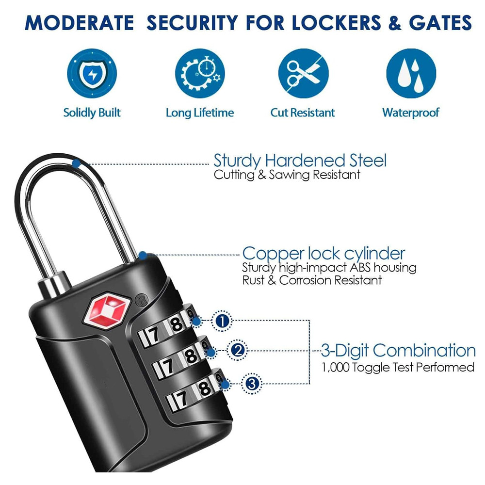 TSA 승인 수하물 잠금장치, 조합형 여행용 자물쇠,  - Travel Lock Tsa Approved 리뷰 및 가격