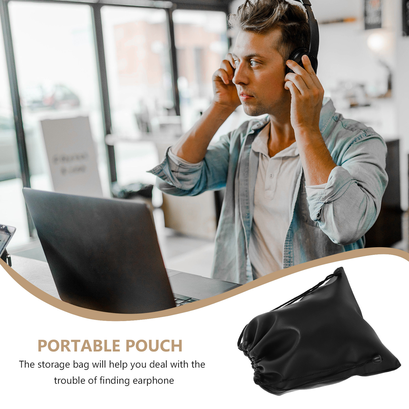 PU 이어폰 보관 가방 일상 사용을 위한 휴대용 소형  - Travel Accessories Useful 리뷰 및 가격