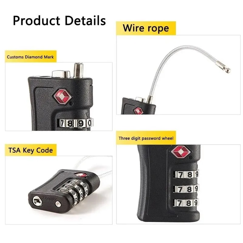 TSA 세관 잠금장치 3자리 여행용 비밀번호 변경 가능 - Travel Lock Tsa Approved 리뷰 및 가격