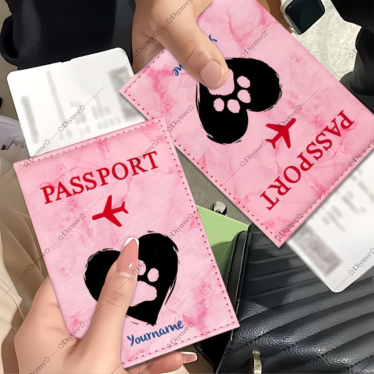 맞춤형 하트와 발자국 애완동물 여권 커버 |   여행과 - Travel Accessories Useful 리뷰 및 가격