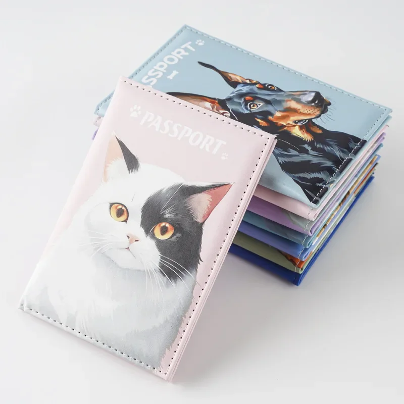 귀여운 만화 고양이 개 인쇄 다기능 여권 가방 인쇄 여 - Travel Accessories Dog 리뷰 및 가격