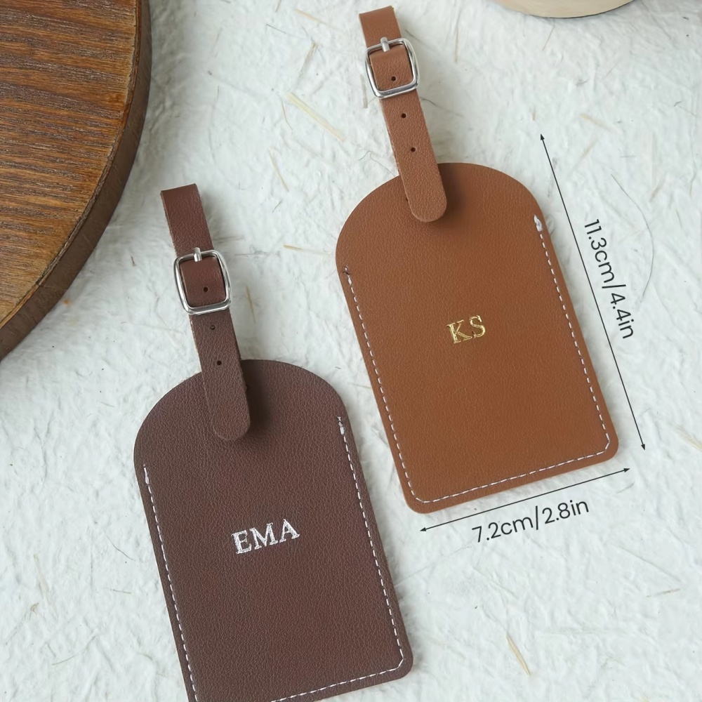 맞춤형 개인 이름 은색/금색 모노그램 비건 가죽 수하물 - Travel Accessories International 리뷰 및 가격