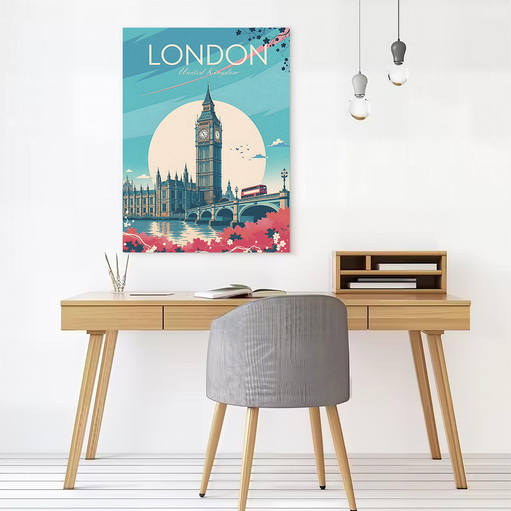 런던 여행 캔버스 포스터 벽 예술 맞춤형 고품질 인쇄  - Travel Accessories London 리뷰 및 가격