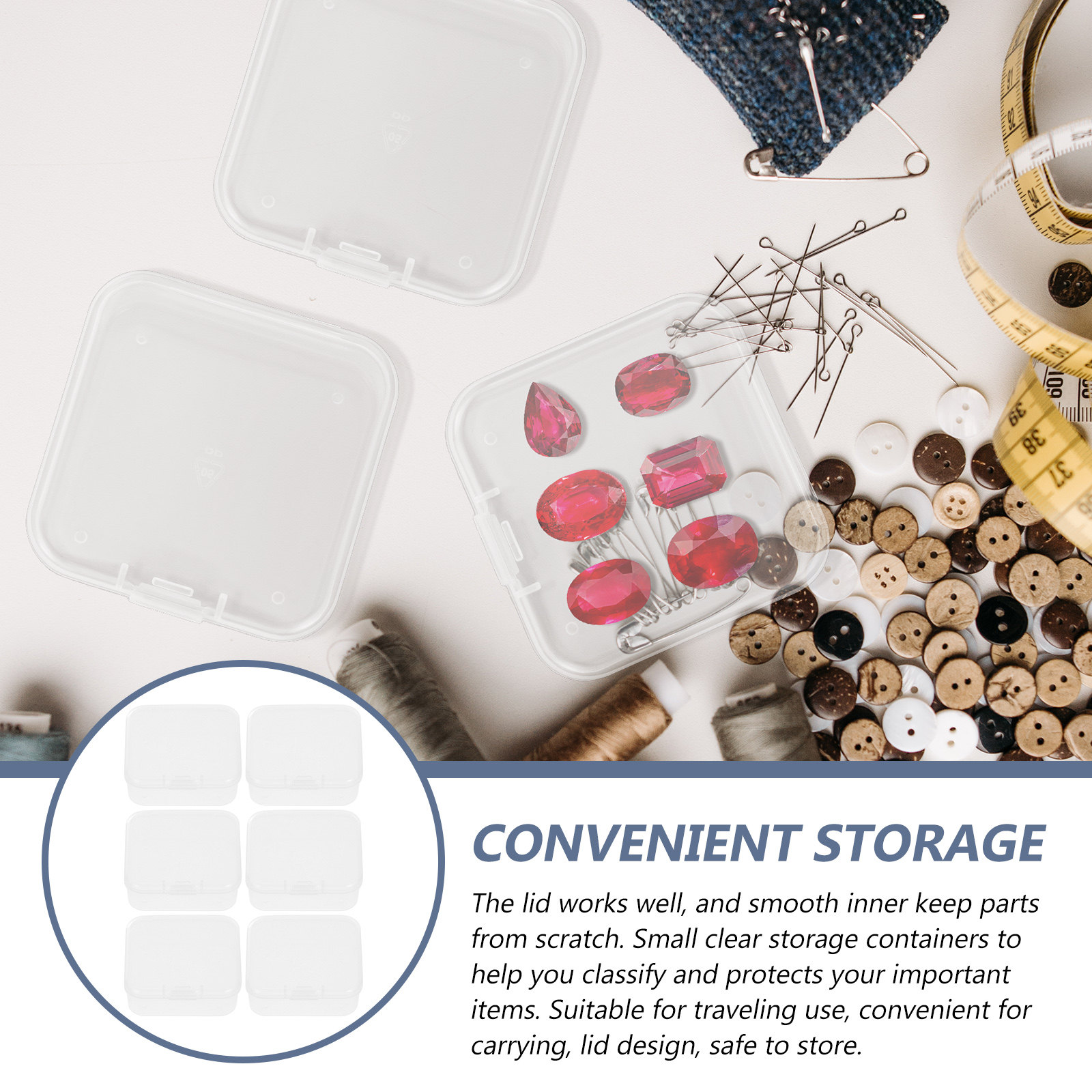 6pcs 보관 상자 투명 용기 작은 투명 플라스틱 휴대 - Accessories Travel Jewelry Box 리뷰 및 가격