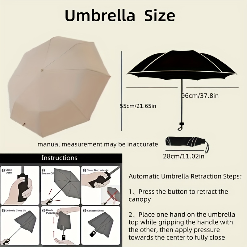 자동 개폐 접이식 우산 - 인체공학적 손잡이가 있는 컴 - Travel Umbrella Compact 리뷰 및 가격