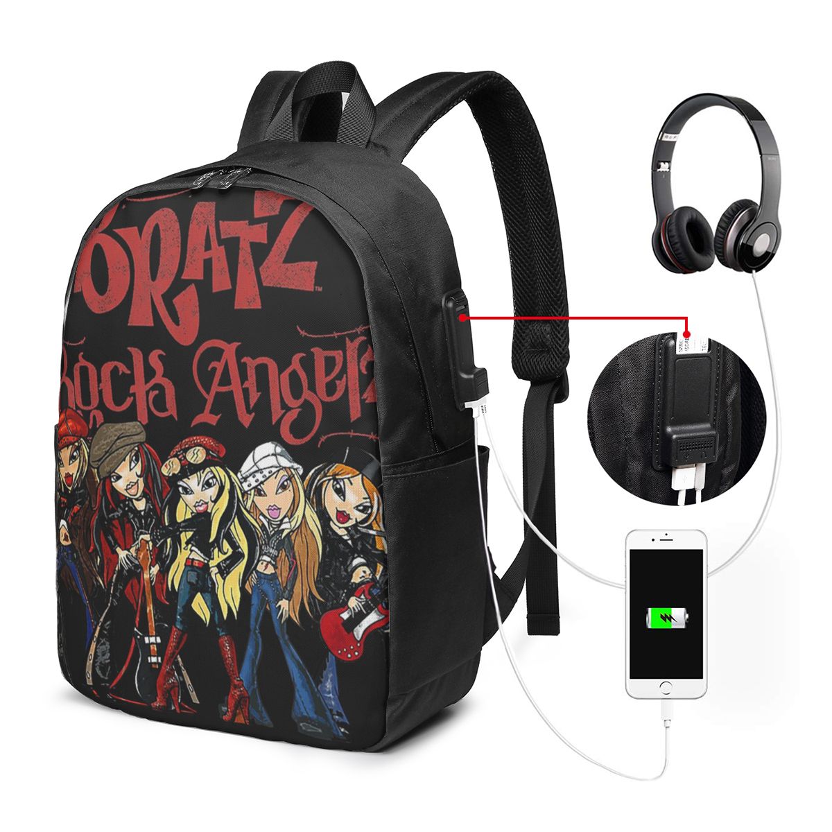 Bratz Rock Angelz 그룹 샷 백팩 여행 노 - Travel Accessories For Men 리뷰 및 가격