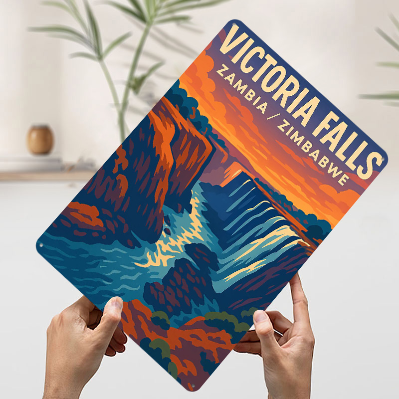 빅토리아 폭포 여행 틴플레이트 포스터 맞춤형 벽 장식  - Travel Accessories Victoria 리뷰 및 가격