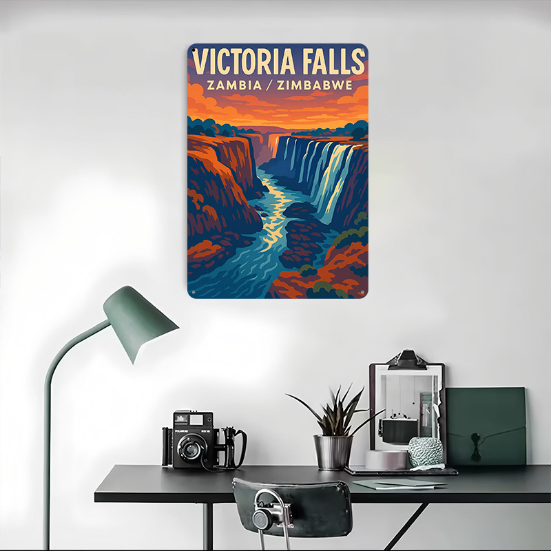 빅토리아 폭포 여행 틴플레이트 포스터 맞춤형 벽 장식  - Travel Accessories Victoria 리뷰 및 가격