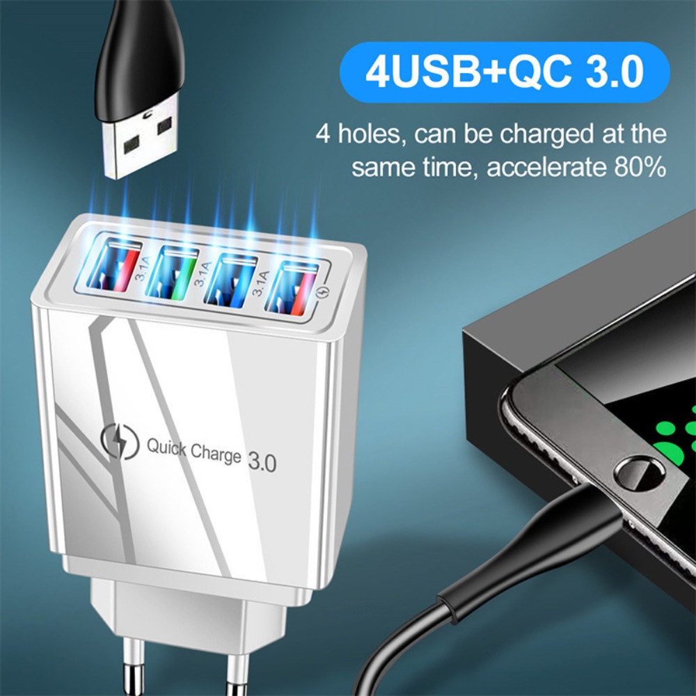 빠른 충전 3.0 EU US 플러그 USB 충전기 아이 - Xiaomi Travel Accessories 리뷰 및 가격