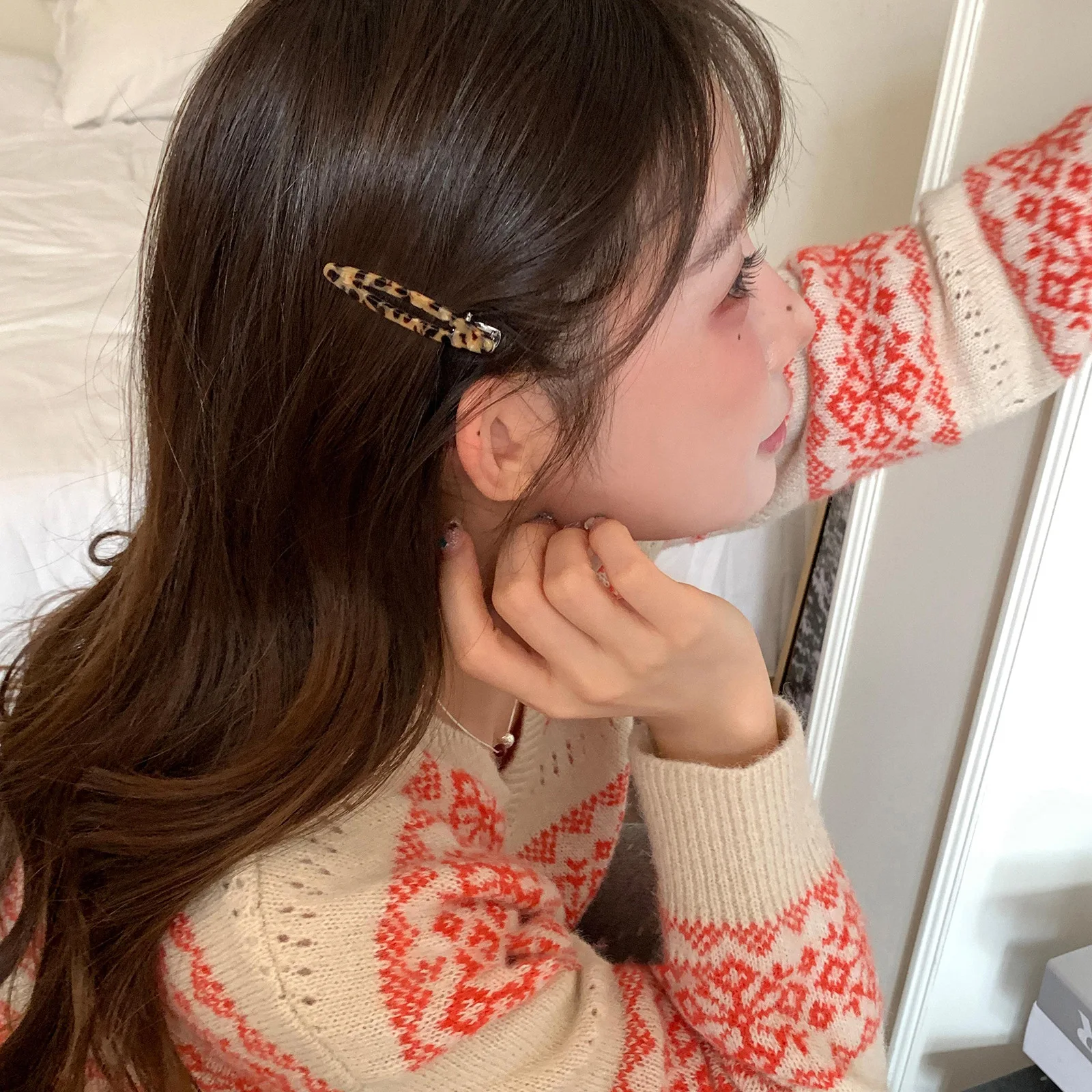 속이 빈 타원형 기하학적 아세테이트 덕빌 헤어핀 2개  - Travel Accessories Gifts For Her 리뷰 및 가격
